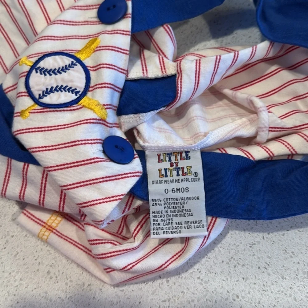 Vintage - Little by little baby 0-6 months baseball outfit - overalls and jacket